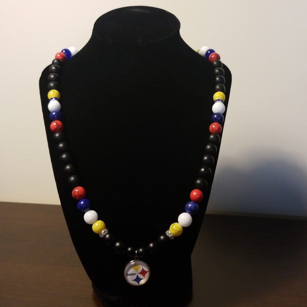 Handmade Steelers necklace and bracelet